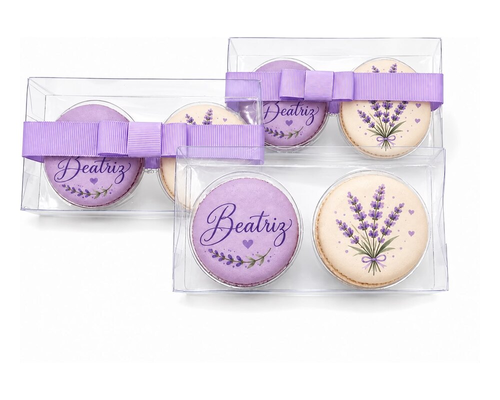 Macaron Art: Nome com lavanda