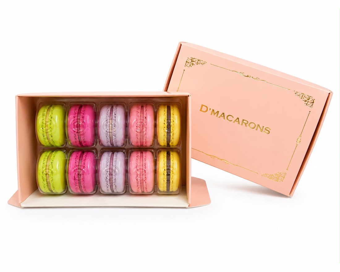 Caixa box D'Macarons com 10 macarons