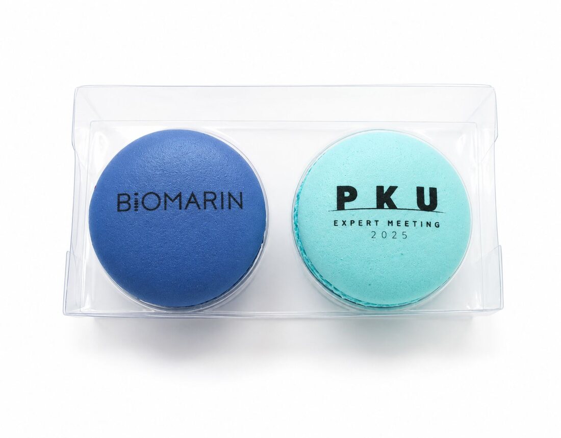 Caixa com 2 macarons personalizados
